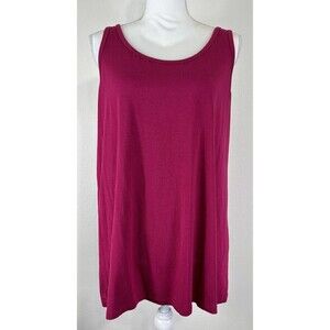 Lane Bryant Plus Size Dark Pink Scoop Back Tank Size 14W/16W